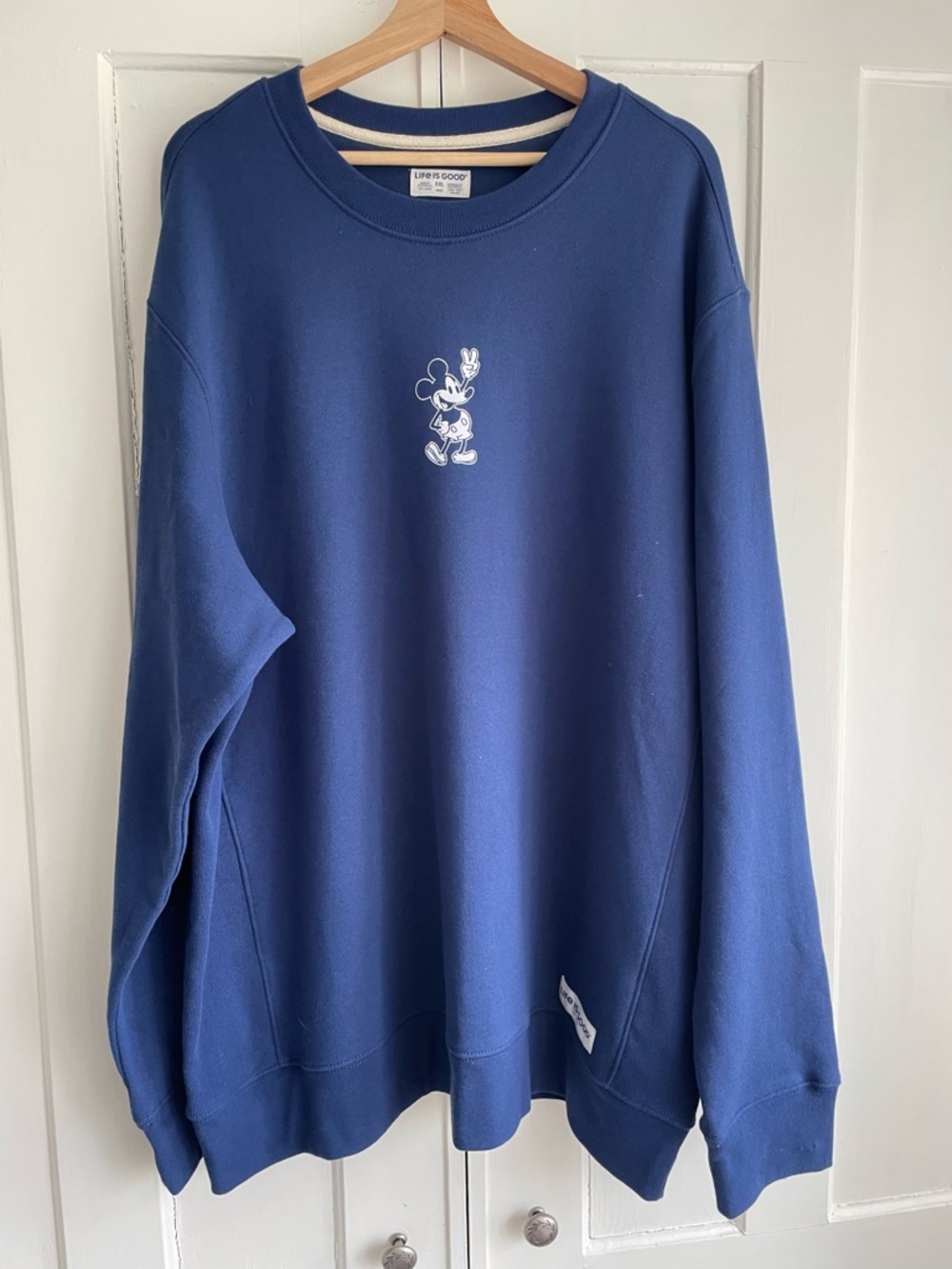 Life Is Good x Disney Blue Mickey Mouse Graphic Sweatshirt Men’s XXL 100% Cotton
